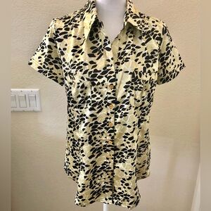 Vertigo Paris Yellow and Black Animal Print Blouse